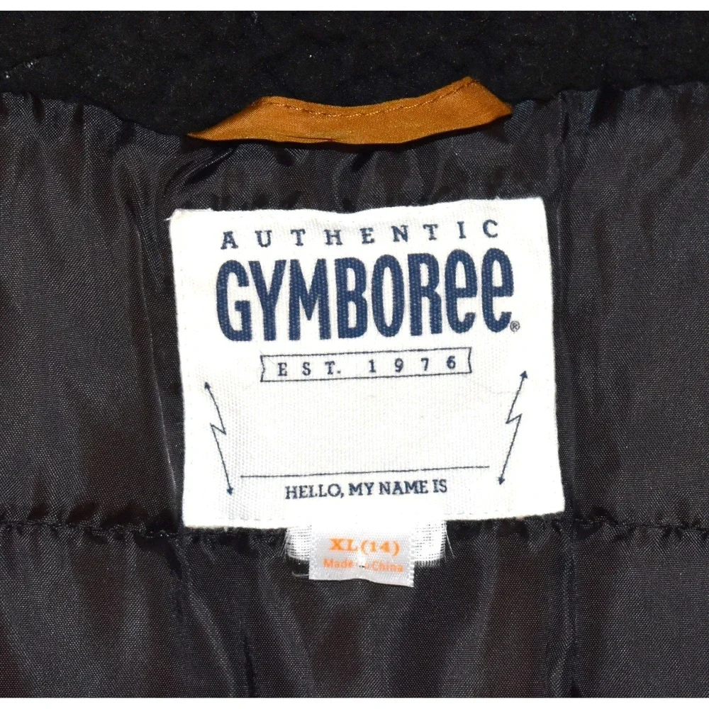 Gymboree Parka Jacket Boys XL 14 Brown Faux Fur Hood Heavy Winter Coat‎